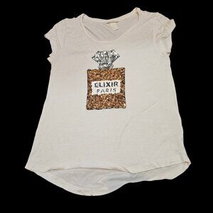 H&M Sequin Perfume Bottle Graphic Tee - Size Medium